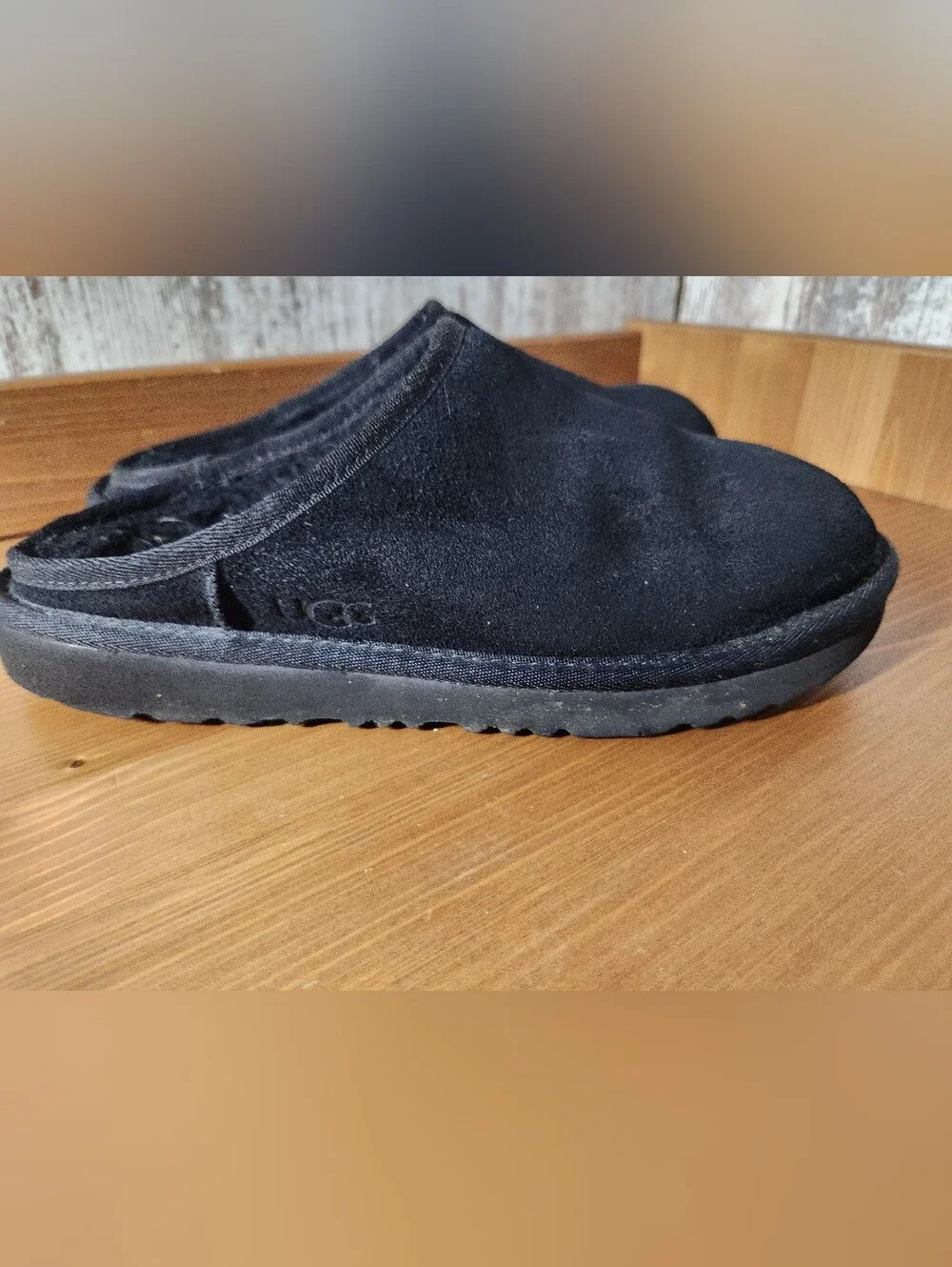 UGG Black Suede Slip-On Clog USA Youth Size 5